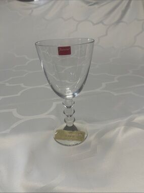 Baccarat Clear Crystal Wine Glass with Faceted Stem